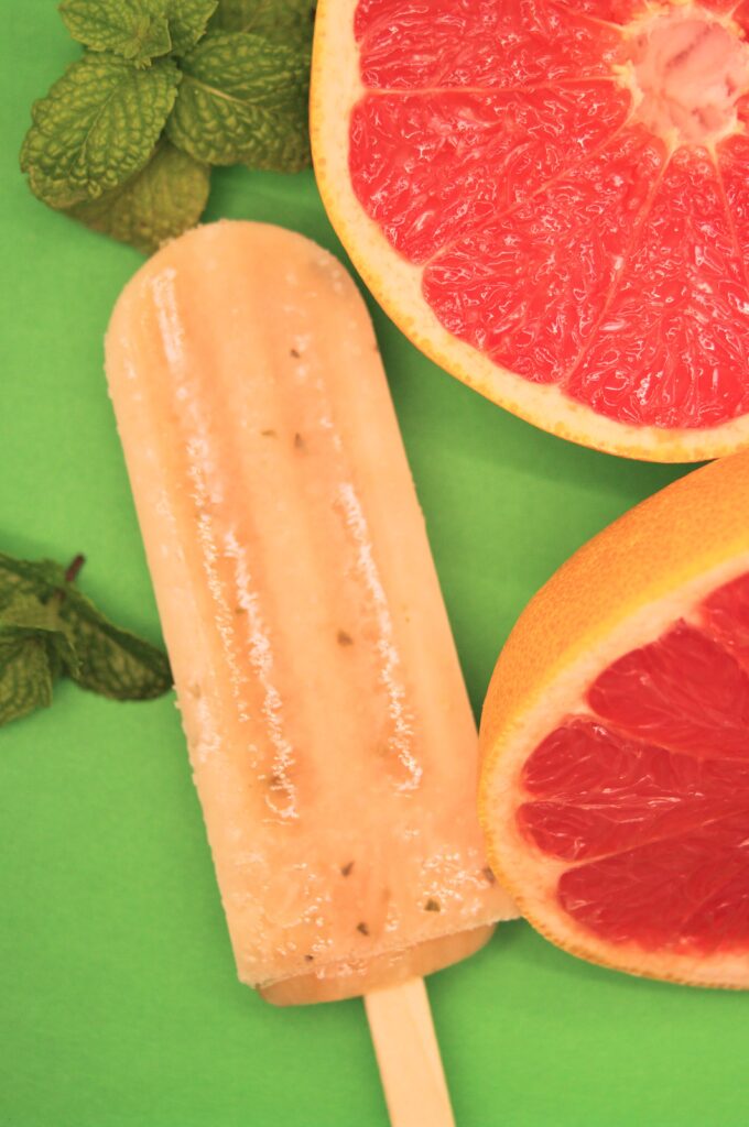 Grapefruit-Mint artisan ice pop